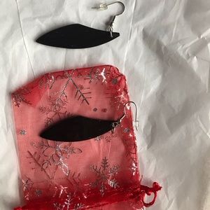 *must bundle to get $5 price* Dark brown stained-wood earrings from Romania